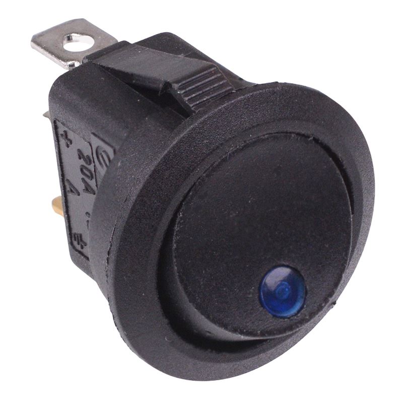 Blue LED Round Rocker Switch 12V SPST