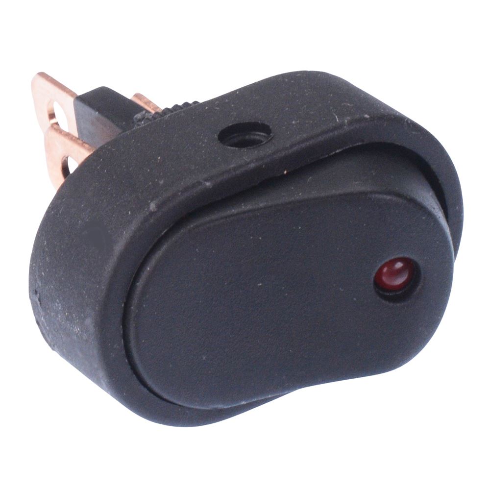 Red LED Oblong On-Off Rocker Switch SPST 20A 12V