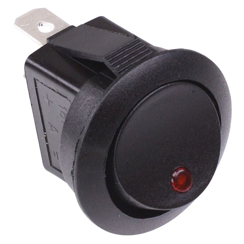 Red LED Round Rocker Switch 12V SPST