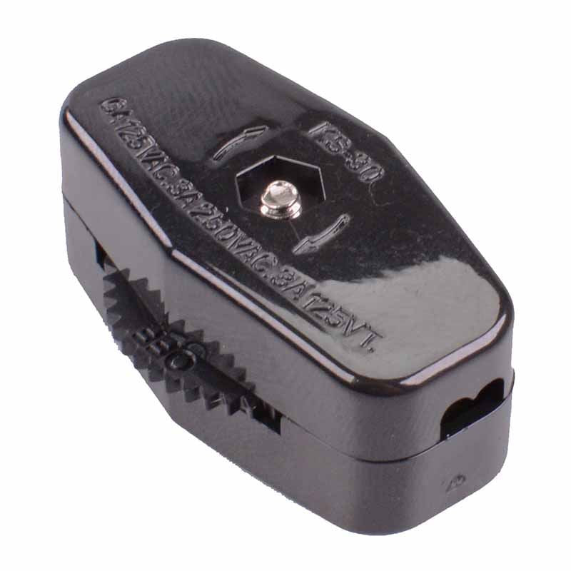 On-Off Cord Inline Switch SPST 3A 250VAC