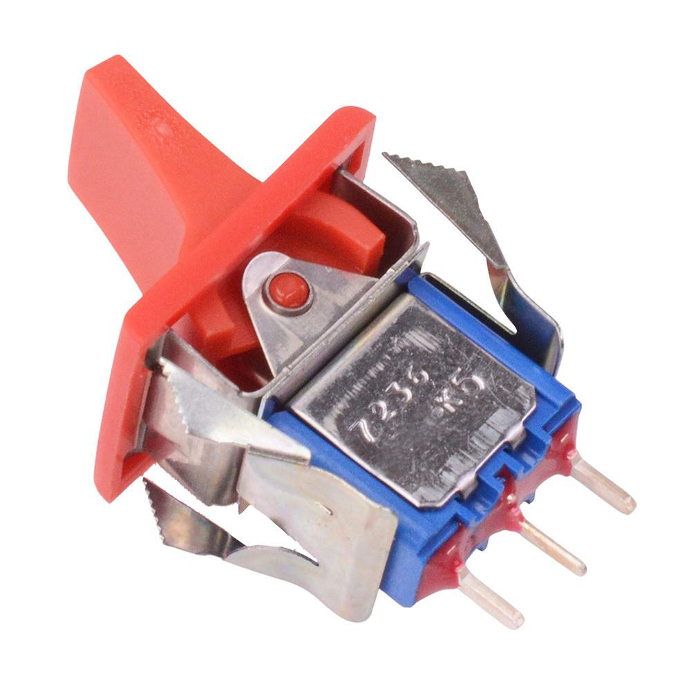 7236AB Red Paddle On-On PCB Rocker Switch SPDT 4A 30VDC