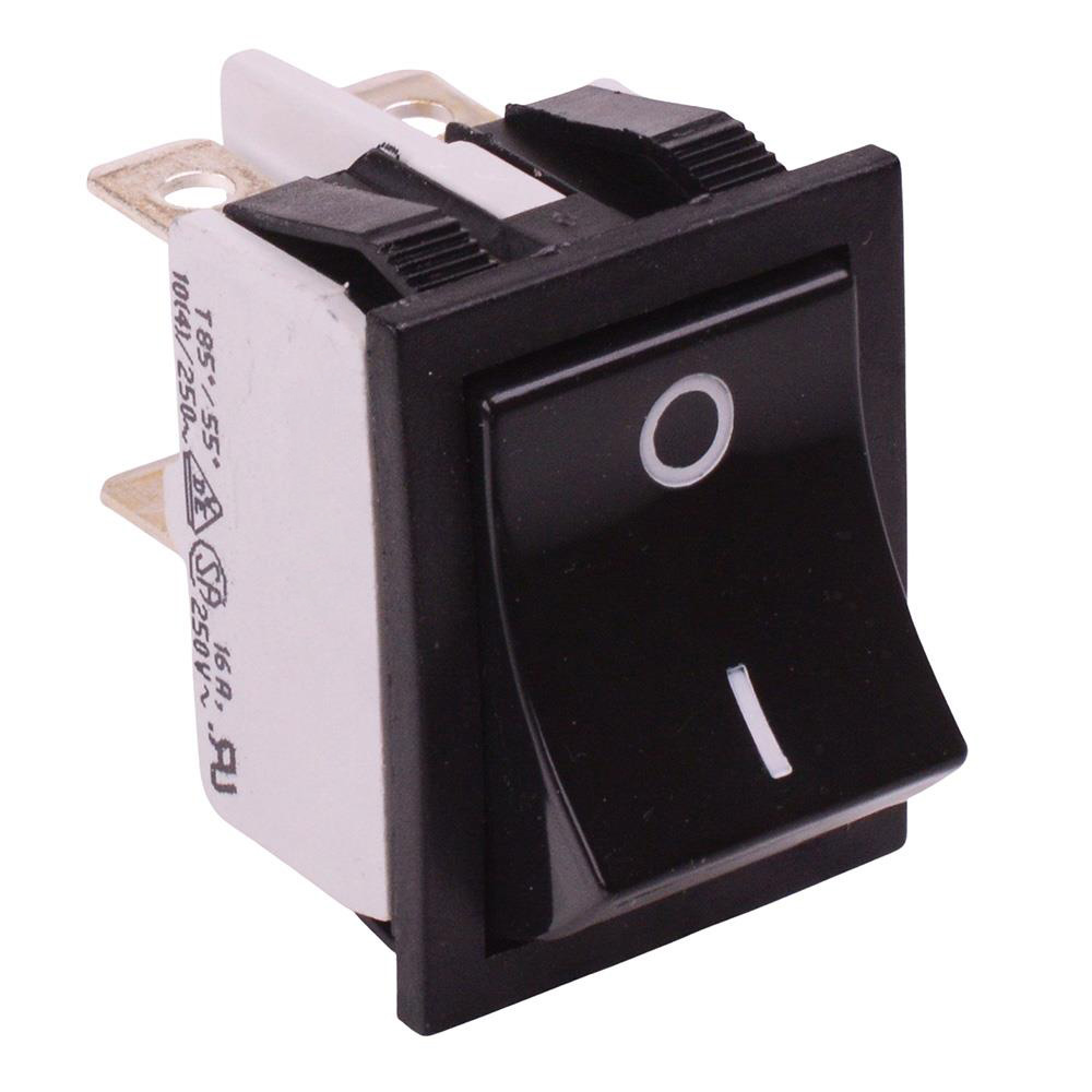 2641LH/2A232021L0 Black On-Off Industrial Rocker Switch DPST 16A