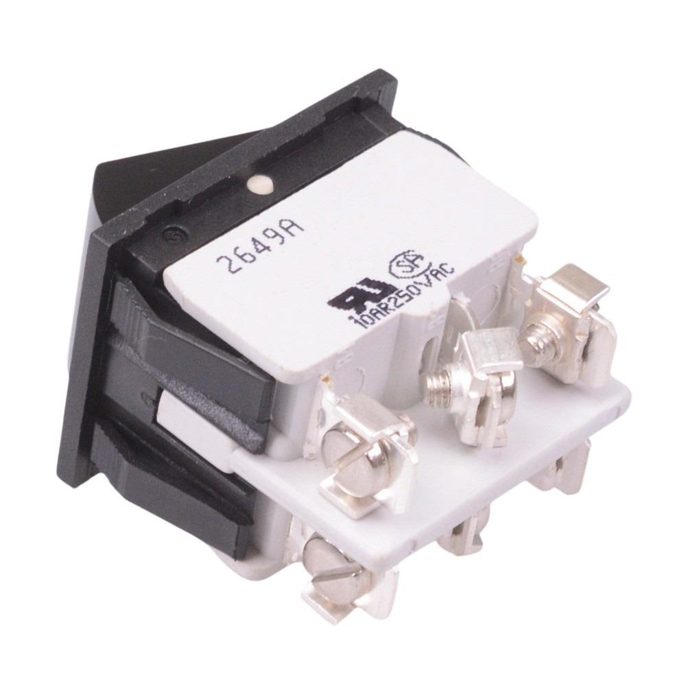2649LH/A212000L0 On-Off-On Industrial Rocker Switch DPDT 10A
