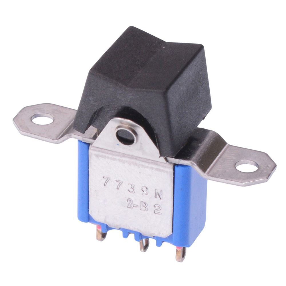 7739NAB Black On-Off-On Panel Mount Rocker Switch SPDT 4A 30VDC