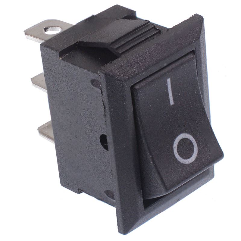 On-On Black Rectangle Rocker Switch SPDT