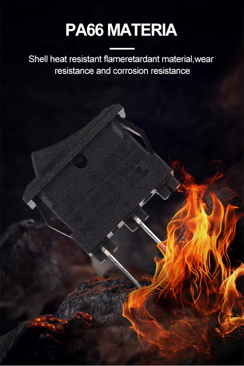 Rectangle Rocker Switches 2-Pin UL Certified Momentary On-Off-On Rocker Switch 250VAC110V Double Pole Rocker Switch
