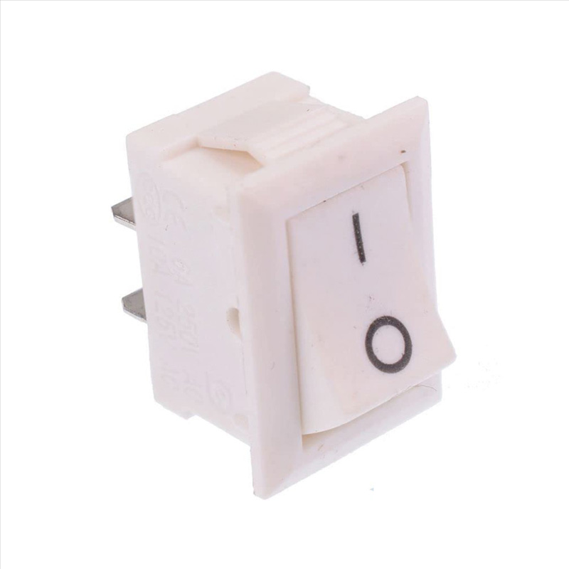 White On-Off Rectangle Rocker Switch SPST