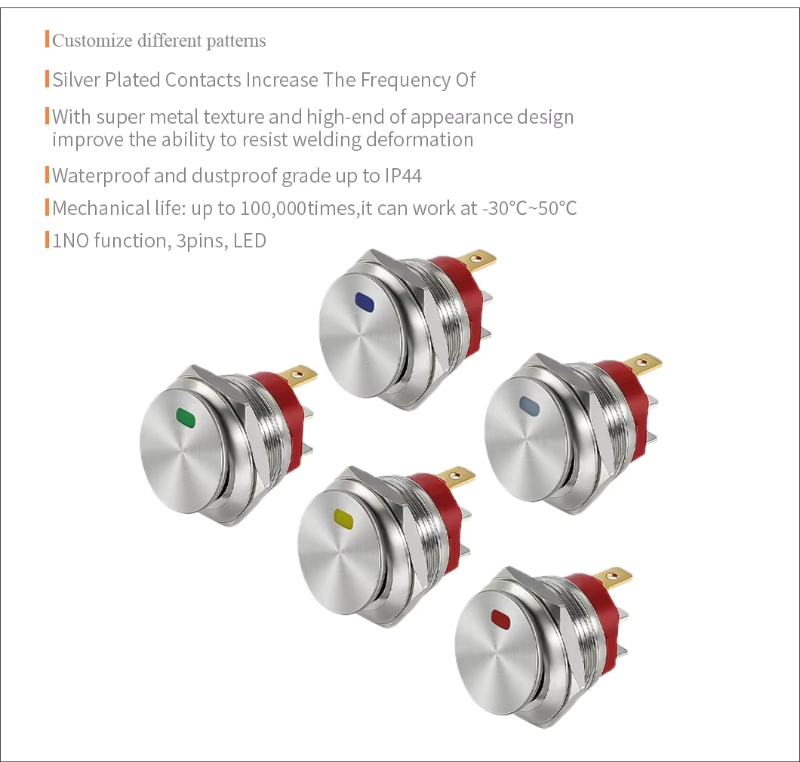 20A Illuminated Electric Rocker Switches on off Metal Switch for Boats