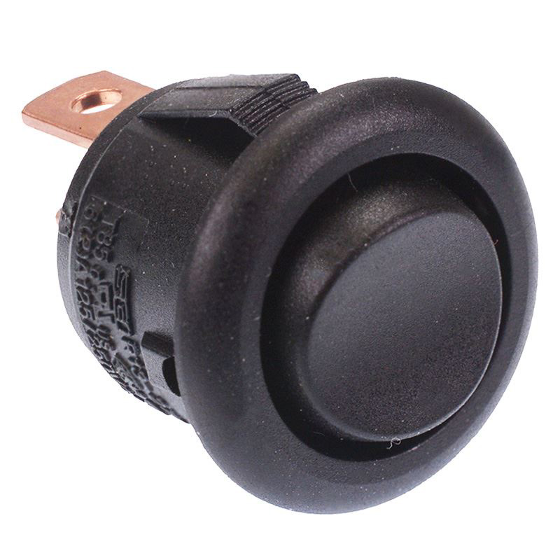 Black Mini Round On-Off-On Rocker Switch SPDT 12A R13-270D