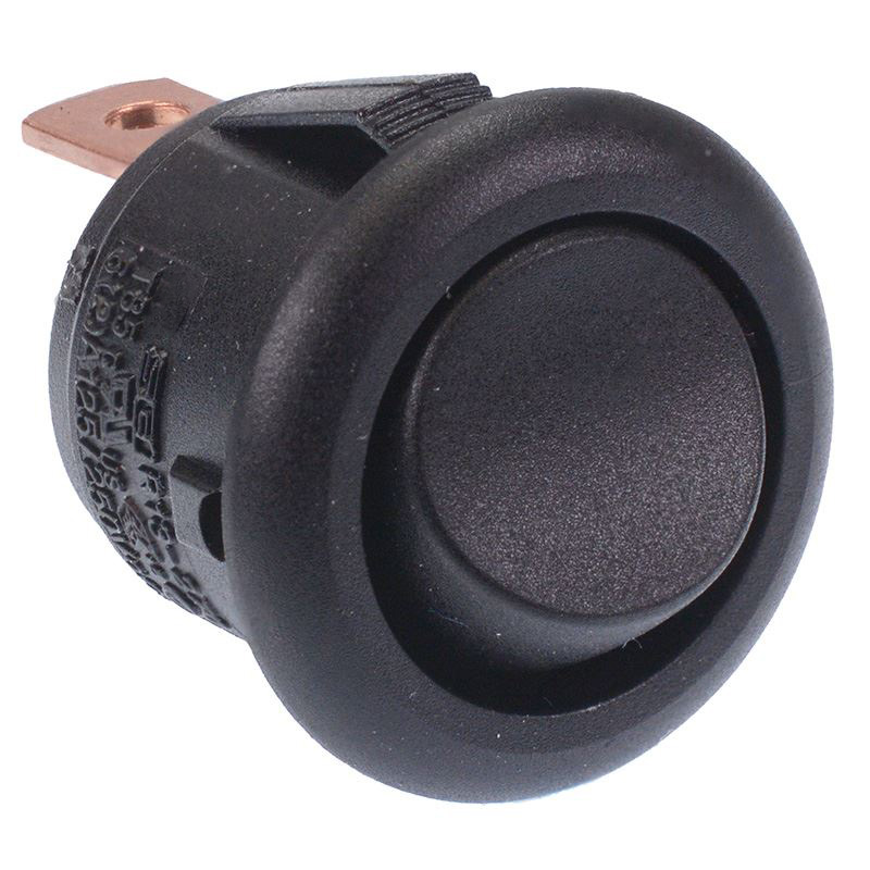 Black Mini Round On-On Rocker Switch SPDT 12A R13-270C