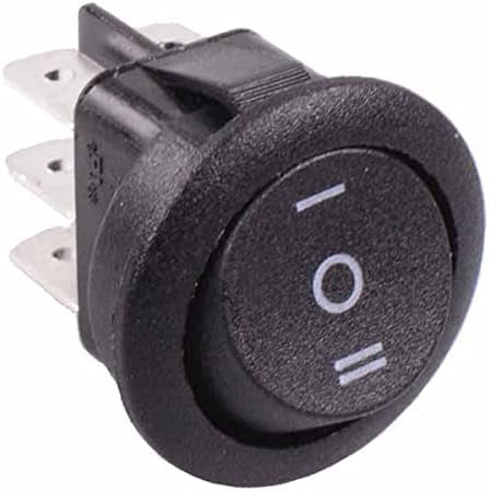On-Off-On Round Rocker Switch DPDT 10A