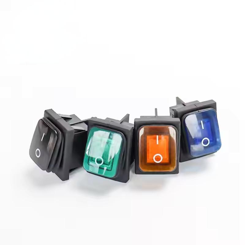 Rocker Switch Waterproof Led on off 16a 250v Mini 2pin Momentary Round Rocker Switches Panel Electric Rocker Switches