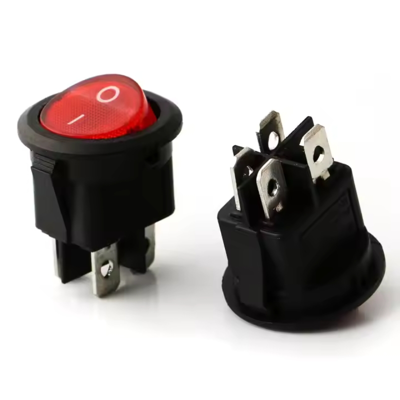 Round Rocker Switches 16A 250V 4PIN 2POSITION KCD1-224 ON-OFF Red SPDT Kcd1 Oval Boat Rocker Switch