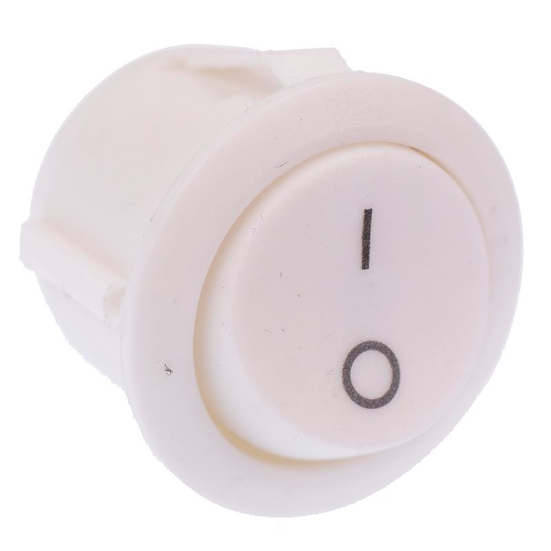 Round White On-Off Rocker Switch SPST