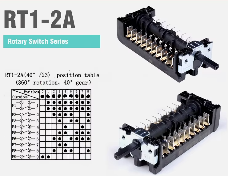 multi position oven rotary selector switch RT1-2A