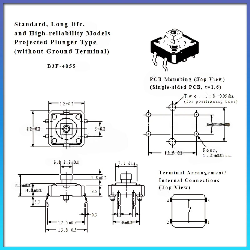10~50pcs B3F-4055 12*12*7.3mm Tactile Switches Push Button Tact Switch + A24 Color Hat Tact Touch Micro Switch Cap