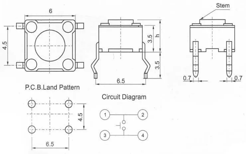 10 Value= 200Pcs/Set Tact Switch Tactile Push Button Switch Kit Height 6*6*4.3MM~13MM DIP 4P Micro Switch Key 6X6