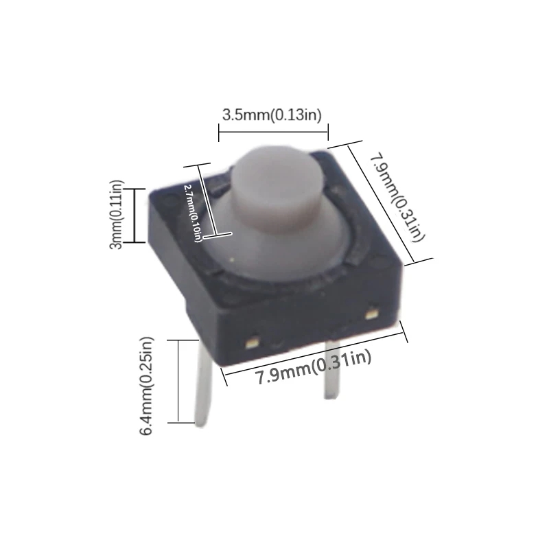 10PCS Tactile Switches 8*8*5MM Pin 5H Silica Gel Silent Button Two Feet Pin Conductive Silicone Button switch 2pin 8x8x5 mm
