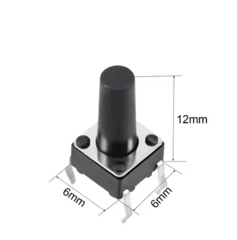 4Pin Round Button SPST  Micro Tactile Switches Height 12mm (Pack of 10)