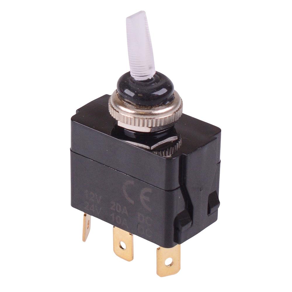 On-Off-On Red LED illuminated Toggle Switch 20A 12V SPDT