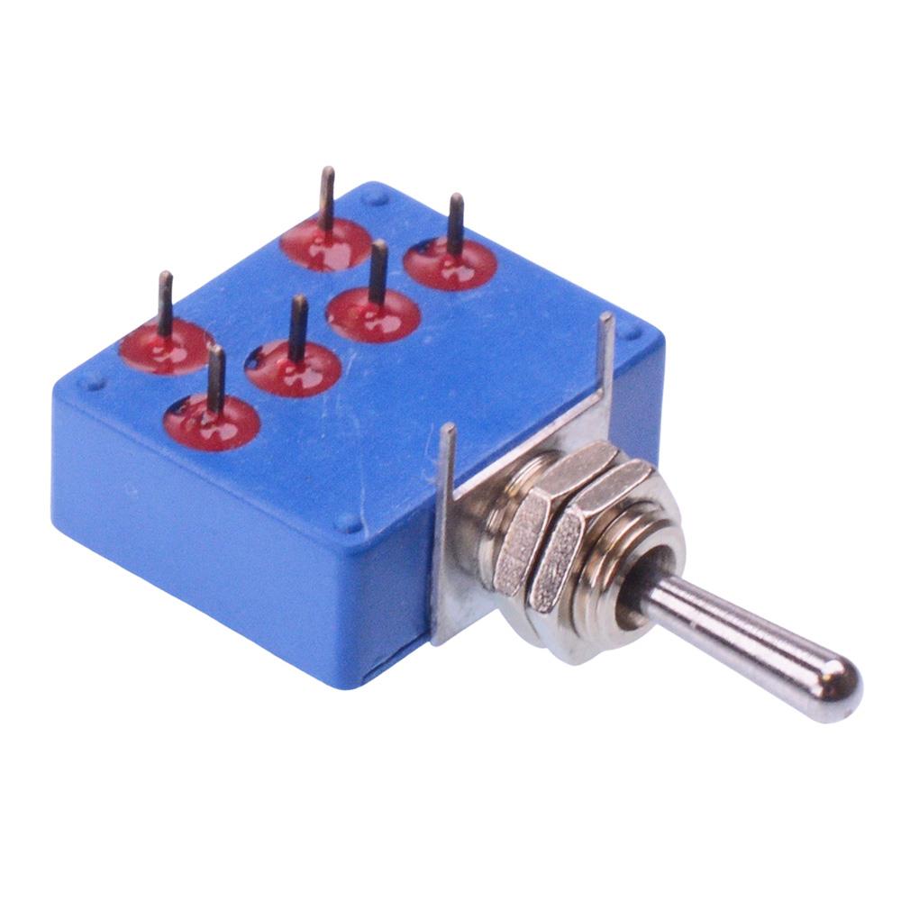 21147NA (On)-Off-(On) Momentary Low Profile PCB Toggle Switch DPDT 4A 30VDC