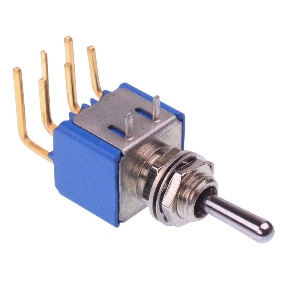 5244CT2RWAD1.25X (On)-On-(On) Momentary 6.35mm Miniature Toggle Switch DPDT 4A 30VDC