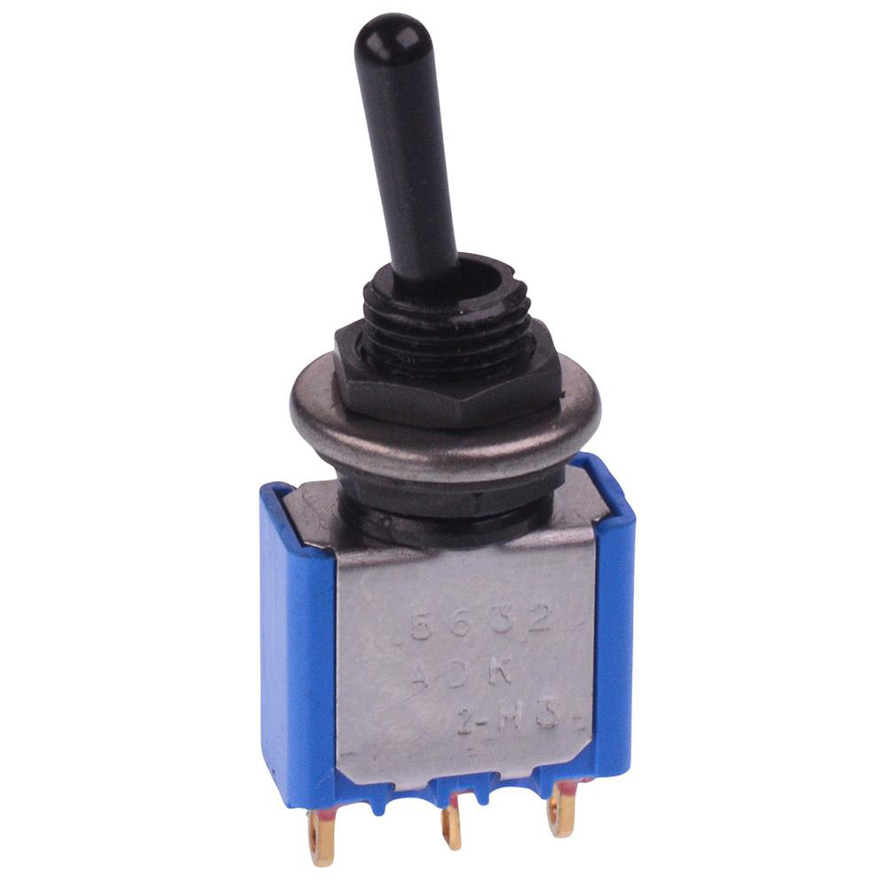 5632ADGKB Black On-(On) Momentary 6.35mm Miniature Toggle Switch SPDT 4A 30VDC
