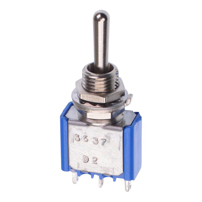 5637A (On)-Off-(On) Momentary 6.35mm Miniature Toggle Switch SPDT 4A 30VDC