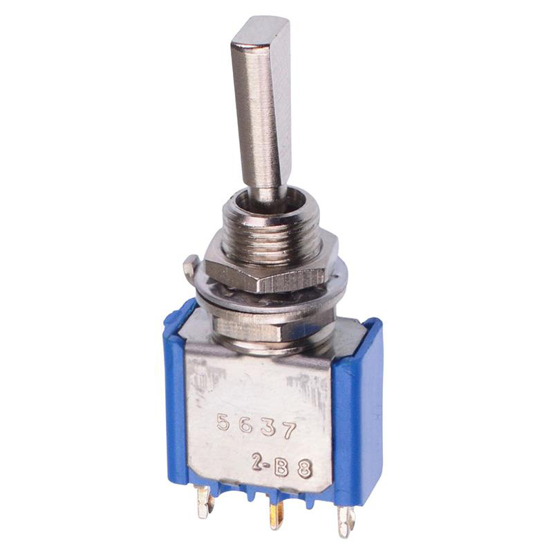 5637A9 (On)-Off-(On) Momentary 6.35mm Miniature Toggle Switch SPDT 4A 30VDC