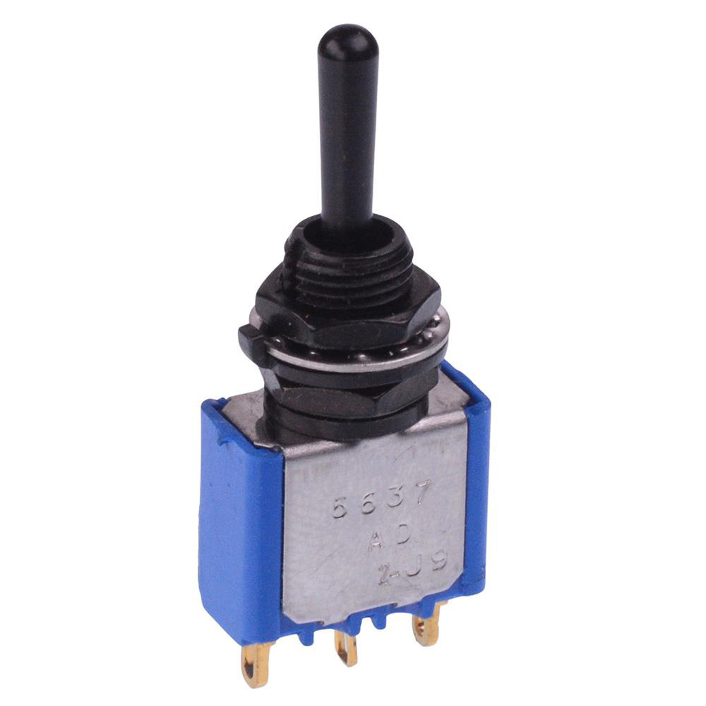 5637AD1.25G Black (On)-Off-(On) Momentary 6.35mm Miniature Toggle Switch SPDT 4A 30VDC