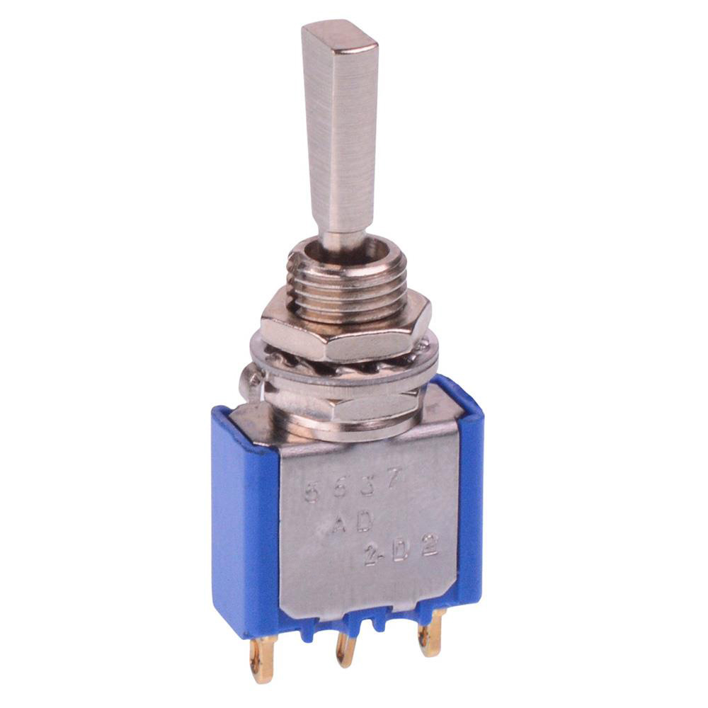 5637AD9 (On)-Off-(On) Momentary 6.35mm Miniature Toggle Switch SPDT 4A 30VDC