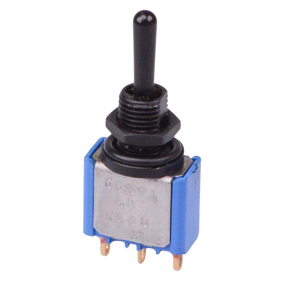 5637ADGBX408 Black (On)-Off-(On) Momentary Miniature Toggle Switch Sealed SPDT