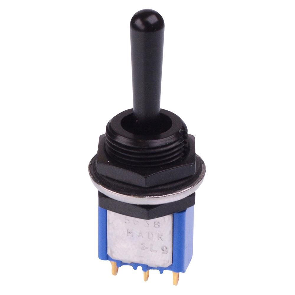 5638MADGK24 Black On-Off-(On) Momentary 11.9mm Miniature Toggle Switch SPDT 4A 30VDC