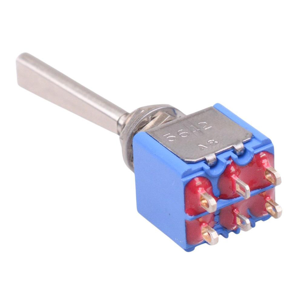 5642AB-8 On-(On) Momentary Miniature Toggle Switch Flat Lever DPDT