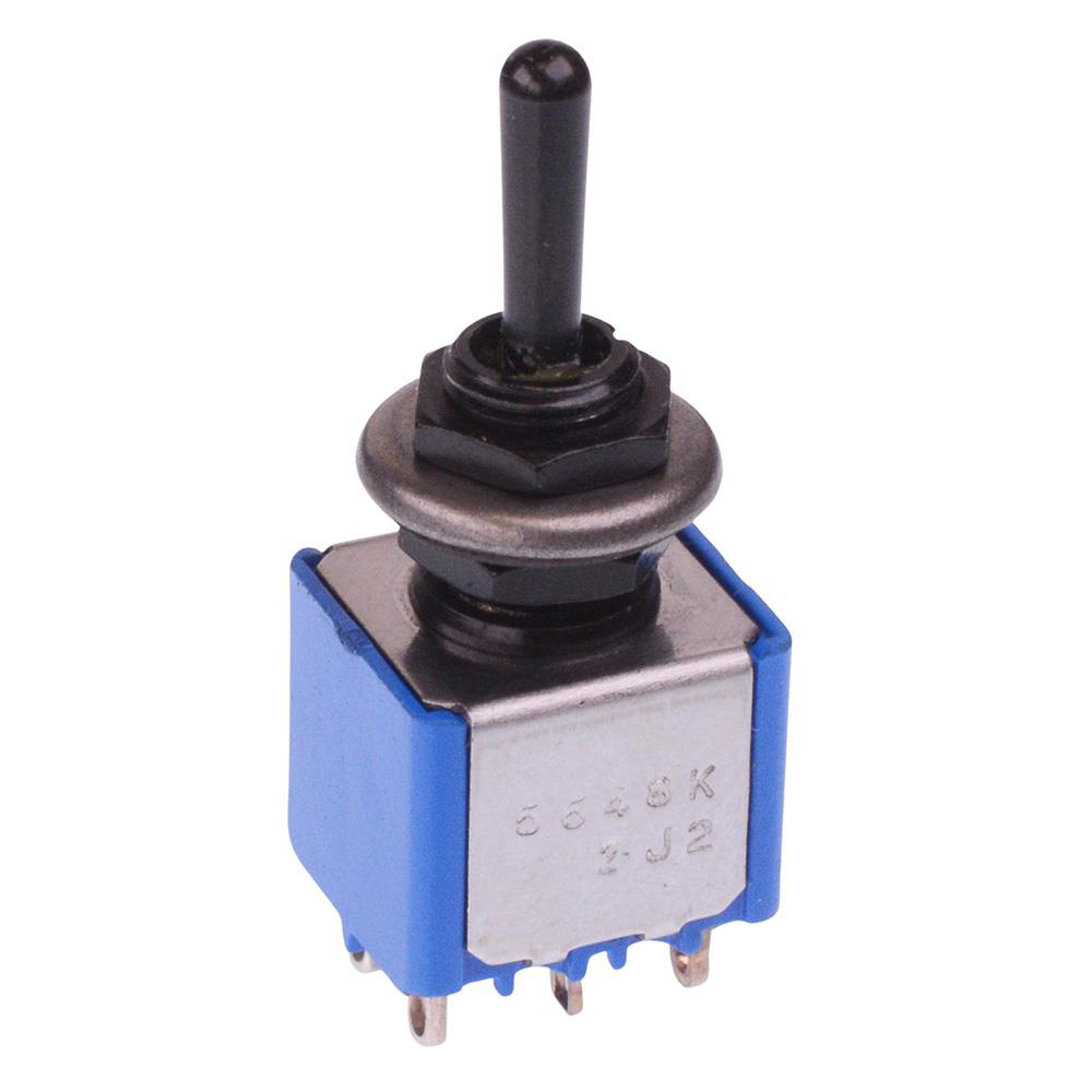 5648AGK Black On-Off-(On) Momentary 6.35mm Miniature Toggle Switch DPDT 4A 30VDC