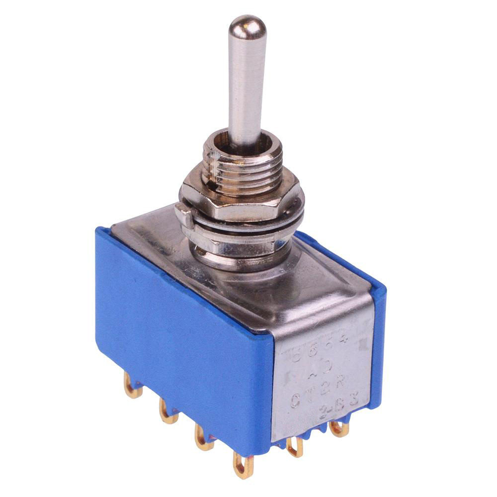 5664CT2RAB (On)-On-(On) Momentary 6.35mm Miniature Toggle Switch 4PDT 4A 30VDC