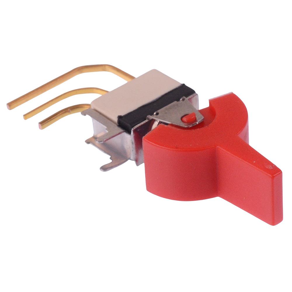 SWW237CD6X653 Red Paddle (On)-Off-(On) Momentary Washable PCB Miniature Toggle Switch SPDT 0.4A 20V