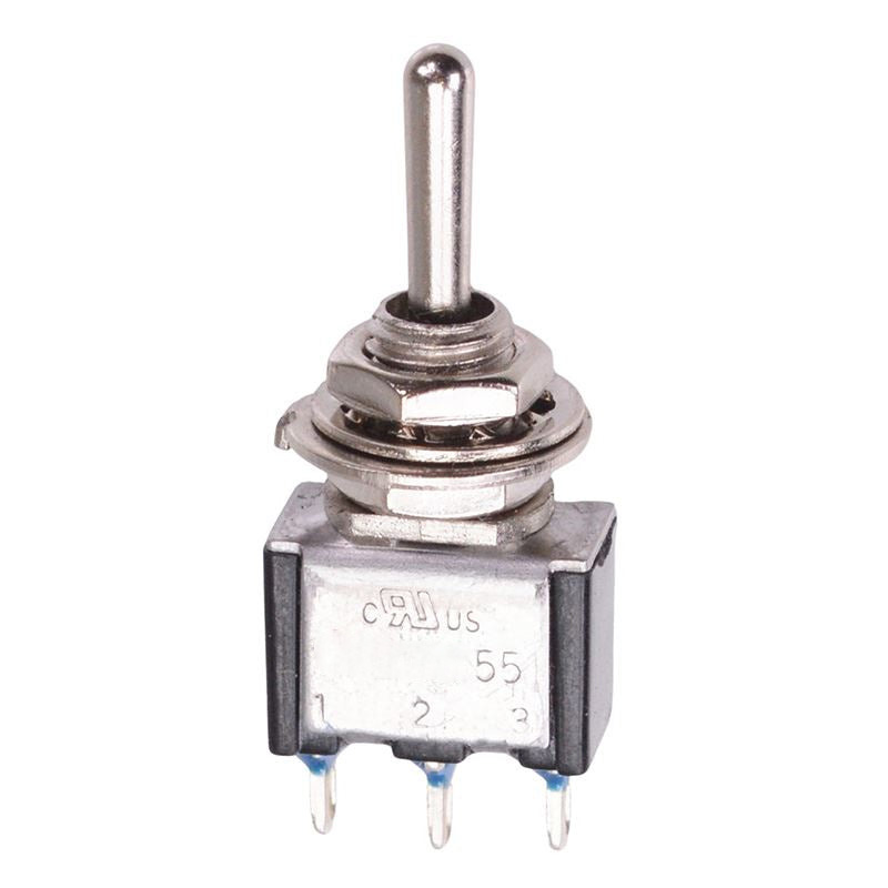 TA104A1 (On)-Off-(On) Momentary Miniature Toggle Switch SPDT 3A
