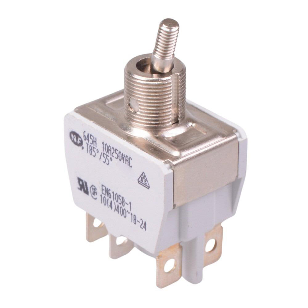 645H/2X2330 On-(On) Momentary 12mm Toggle Switch DPDT 15A 250VAC
