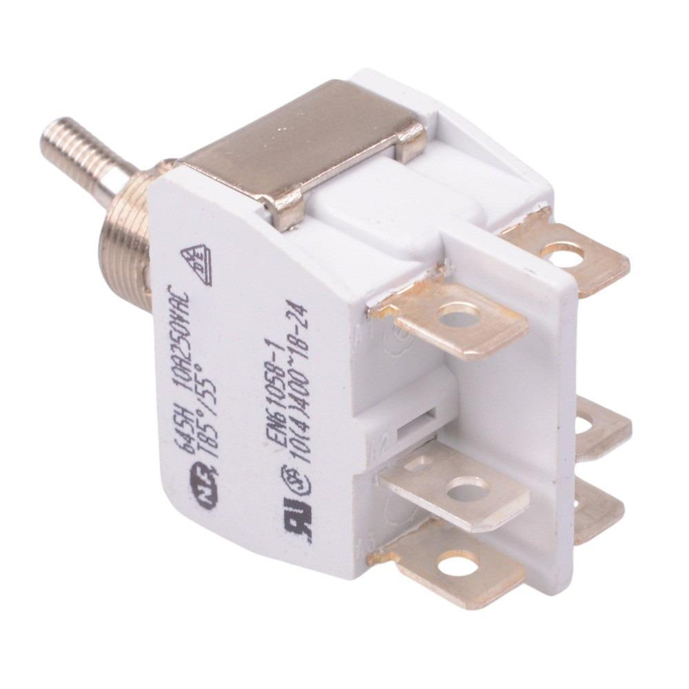 645H/2X2330 On-(On) Momentary 12mm Toggle Switch DPDT 15A 250VAC