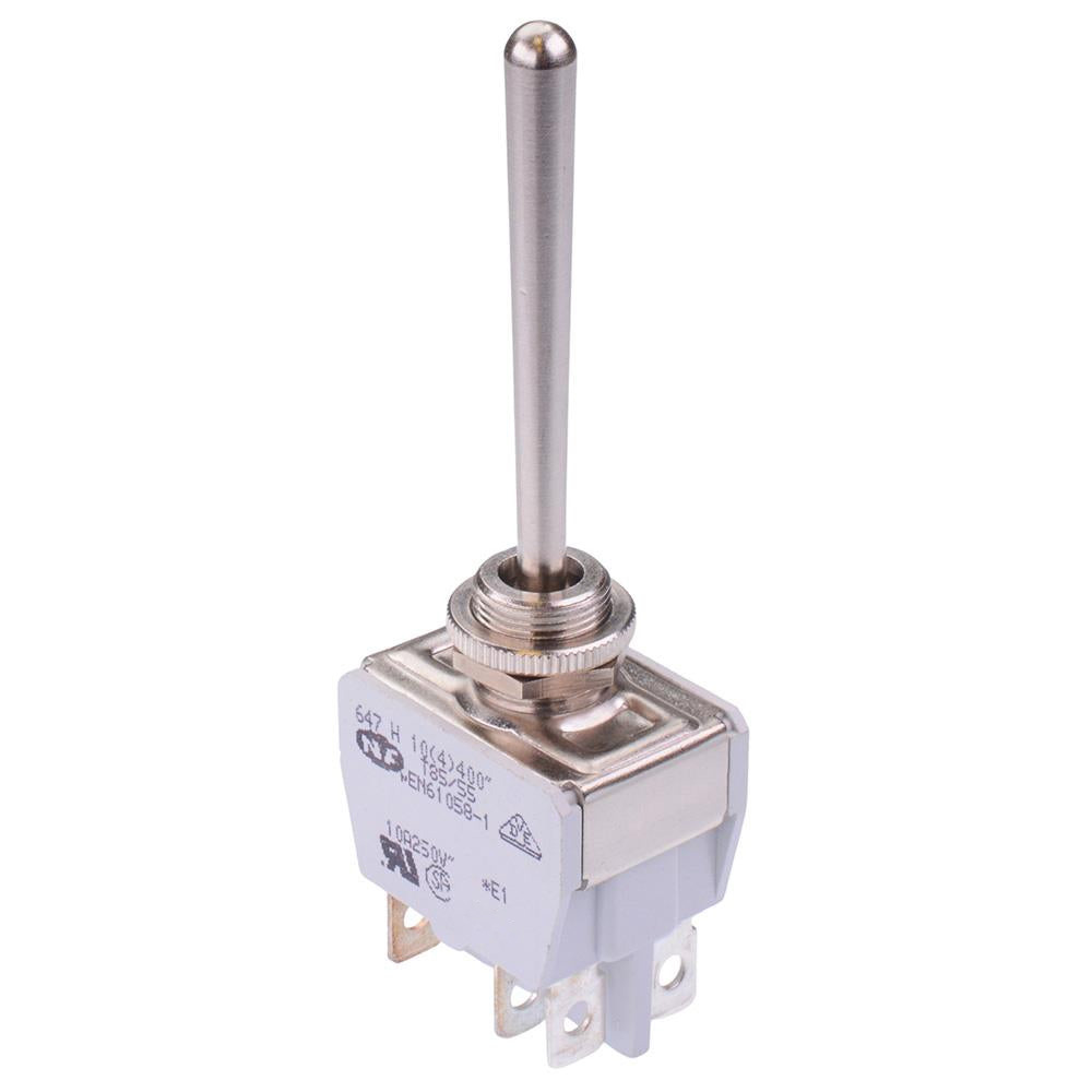 647H/2 (On)-Off-(On) Momentary 12mm Toggle Switch DPDT 15A