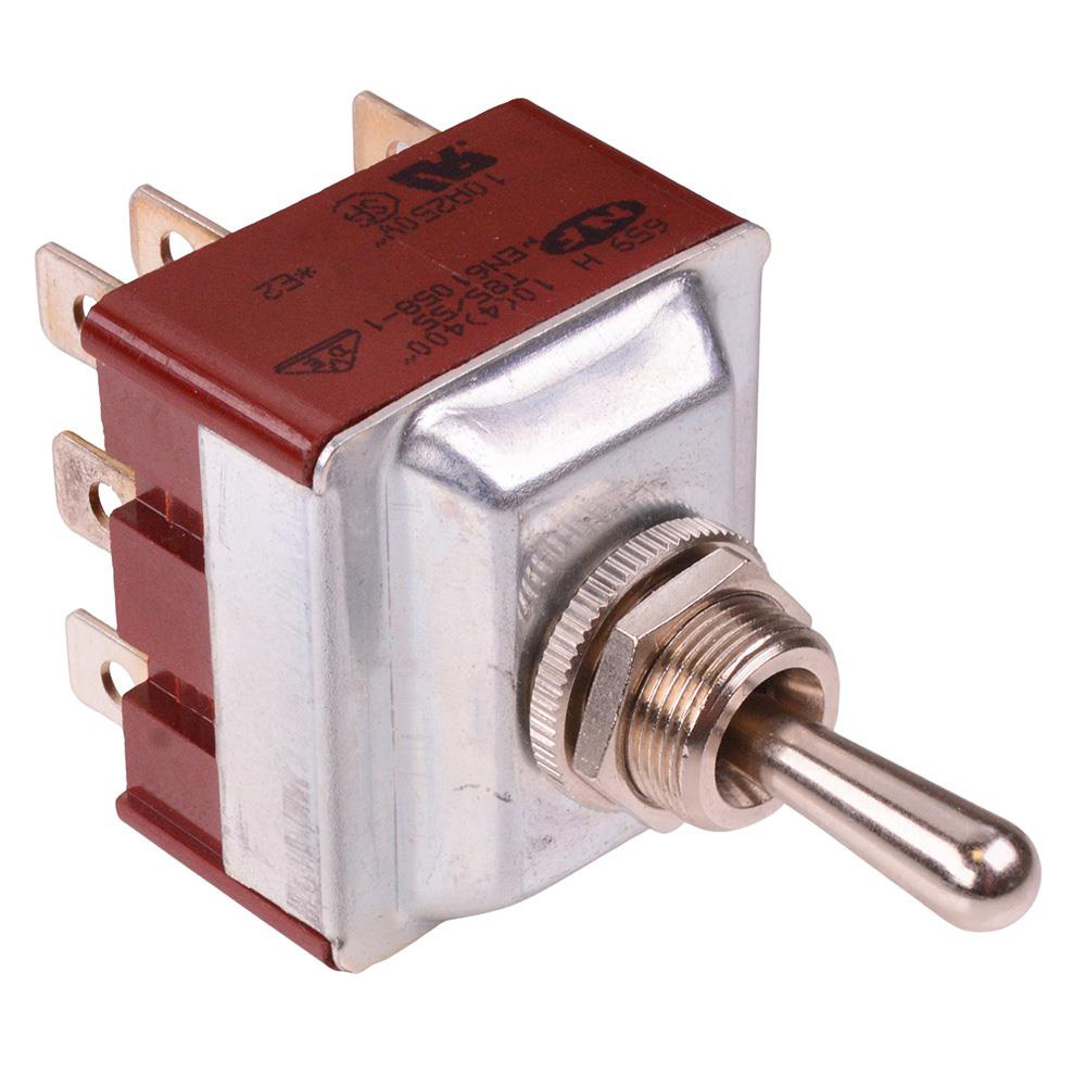 659H/2 On-Off-On 12mm Toggle Switch 3PDT 15A