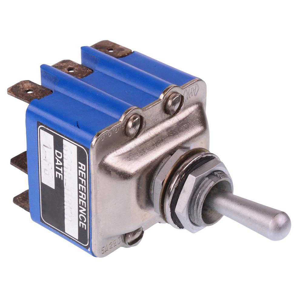 6658-03BK/3 Black On-Off-(On) Momentary 12mm Toggle Switch 3PDT 6.5A