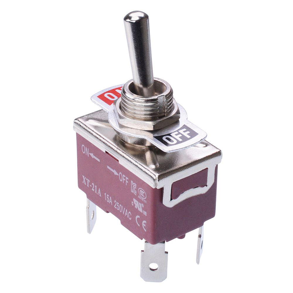 Off-(On) DPST Toggle Switch 250V AC 15A