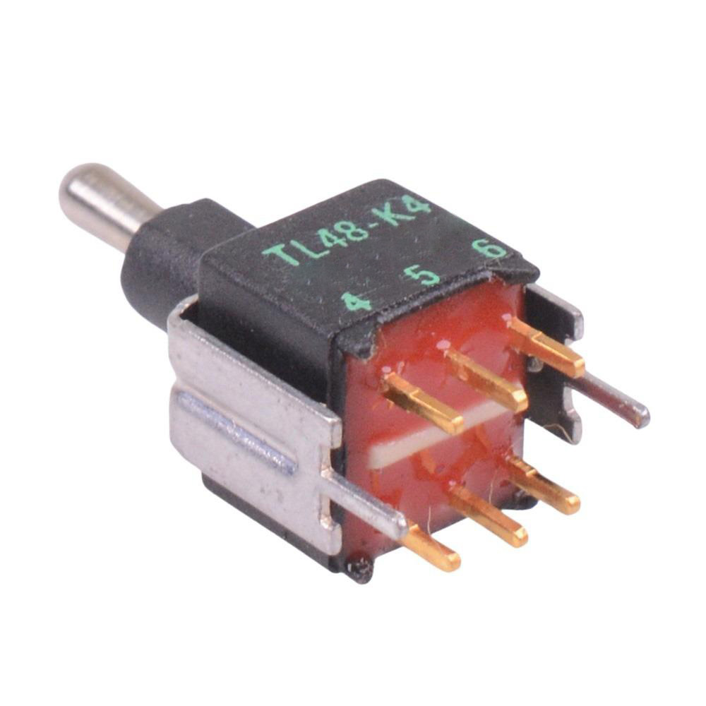 TL48Y0050 On-Off-(On) Momentary Subminiature Washable PCB Bracket Toggle Switch DPDT