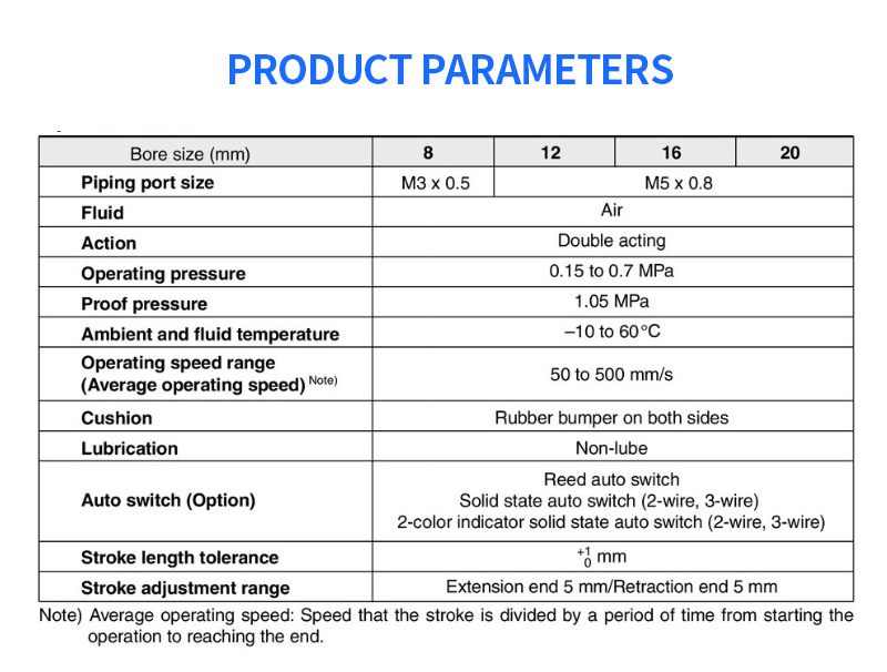 High Quality Low Profile Anti Corrosion Air Double Acting MXF Slide Pneumatic Cylinder